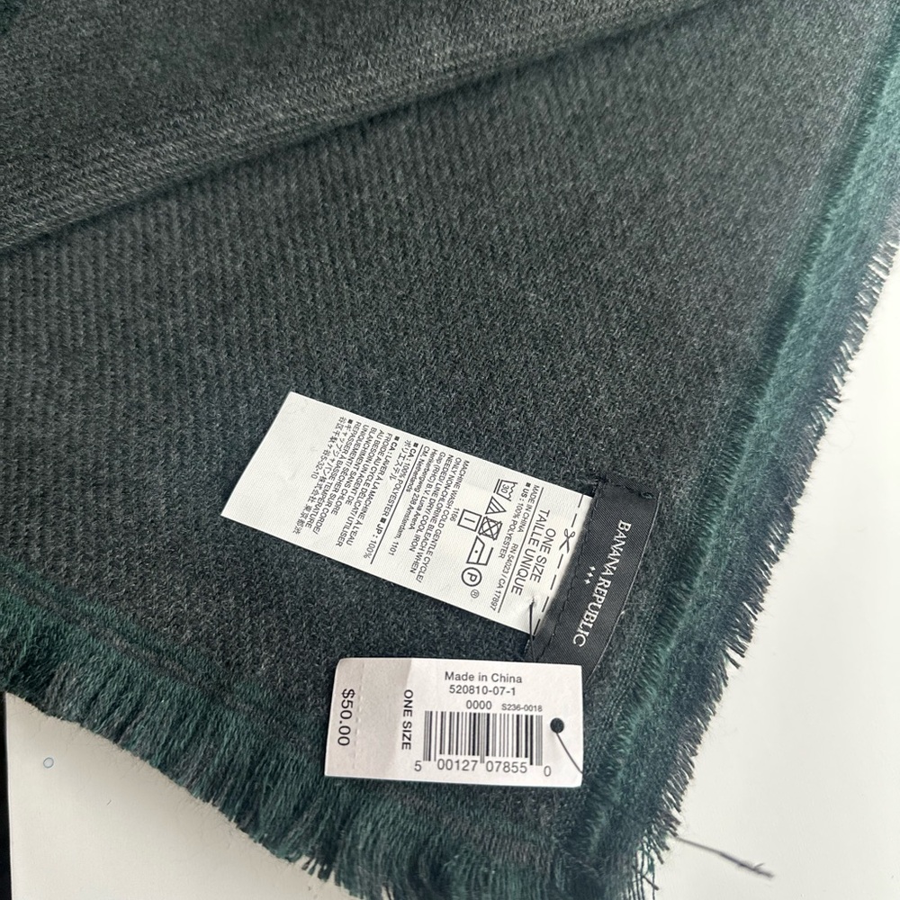 NWT Banana Republic Luxury Unisex Forest Green Wrap $50